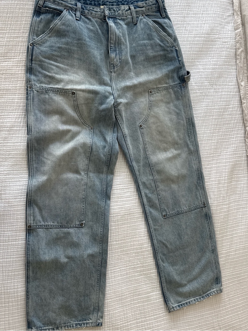 ELWOOD Relaxed Fit Men's Carpenter Jeans - Light Wash Blue